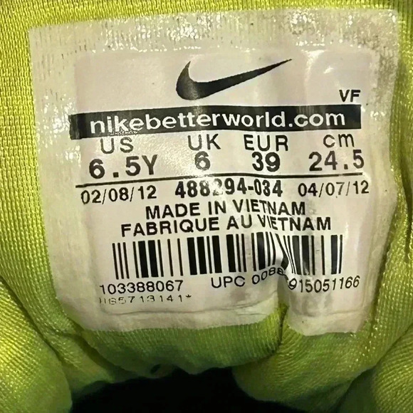 Nike Air Diamond Turf 2 GS Youth 488294-034 Size 6.5Y Black Blue White - Picture 9 of 9